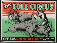 2z0005 FAMOUS COLE CIRCUS 21x28 circus poster 1960s see the two horned rhinoceros, wild art!