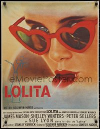 2z0089 LOLITA 23x30 French commercial poster 1980s Kubrick, Lyon with sunglasses & lollipop!