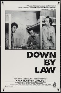2z0926 DOWN BY LAW 1sh 1986 Jarmusch, Roberto Benigni, Tom Waits, Lurie & Braschi!