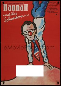 2z0338 HANNAH & HER SISTERS East German 23x32 1988 Wongel art of director & star Woody Allen!