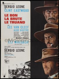 2z0475 GOOD, THE BAD & THE UGLY French 23x31 R1970s Clint Eastwood, Lee Van Cleef, Sergio Leone!