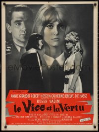 2z0481 VICE & VIRTUE French 24x32 1962 Roger Vadim, Catherine Deneuve, Annie Girardot, different!