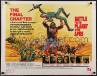 2z0808 BATTLE FOR THE PLANET OF THE APES 1/2sh 1973 sci-fi artwork of war between apes & humans!