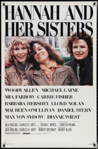 2z0977 HANNAH & HER SISTERS 1sh 1986 Woody Allen, Mia Farrow, Carrie Fisher, Barbara Hershey
