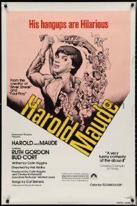 2z0978 HAROLD & MAUDE 1sh R1979 Hal Ashby classic, Ruth Gordon, Bud Cort's hang-ups are hilarious!