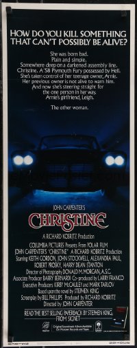 2z0768 CHRISTINE int'l insert 1983 written by Stephen King, directed by John Carpenter, creepy car image