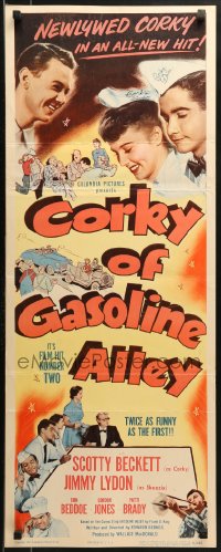 2z0769 CORKY OF GASOLINE ALLEY insert 1951 Jimmy Lydon, Scotty Beckett in title role!