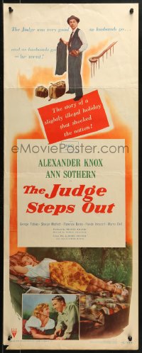 2z0783 JUDGE STEPS OUT insert 1948 romantic artwork of pretty Ann Sothern & Alexander Knox!