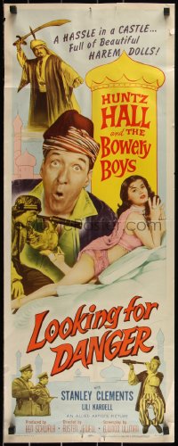 2z0788 LOOKING FOR DANGER insert 1957 The Bowery Boys in the land of Ali Baba w/ 1001 harem dolls!