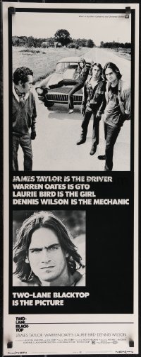2z0801 TWO-LANE BLACKTOP insert 1971 James Taylor is the driver, Warren Oates is GTO, Laurie Bird
