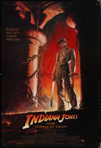 2z0997 INDIANA JONES & THE TEMPLE OF DOOM 1sh 1984 adventure is Harrison Ford's name, Wolfe art!