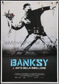2z0494 BANKSY & THE RISE OF OUTLAW ART Italian 1sh 2020 art of rioter 'throwing' flowers!