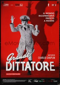 2z0506 GREAT DICTATOR Italian 1sh R2020 different image of Charlie Chaplin as Hitler-like Hynkel!