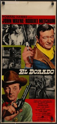 2z0521 EL DORADO Italian locandina 1967 John Wayne, Robert Mitchum, Howard Hawks