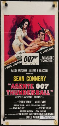 2z0534 THUNDERBALL Italian locandina R1971 art of Sean Connery as James Bond 007 by Ciriello!