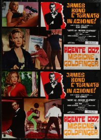 2z0543 GOLDFINGER set of 5 Italian 18x26 pbustas R1970s Sean Connery as James Bond + Honor Blackman!