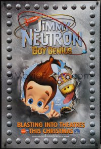 2z1016 JIMMY NEUTRON BOY GENIUS teaser DS 1sh 2001 Nickelodeon sci-fi cartoon, great image!