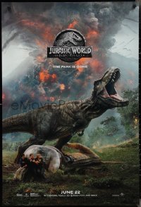 2z1027 JURASSIC WORLD: FALLEN KINGDOM teaser DS 1sh 2018 Pratt and cast, the park is gone, T-Rex!