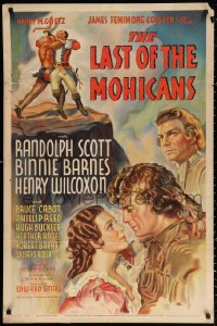 2z1038 LAST OF THE MOHICANS 1sh 1936 Randolph Scott, Binnie Barnes, from James Fenimore Cooper novel!
