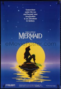 2z1050 LITTLE MERMAID teaser DS 1sh 1989 Disney, great art of Ariel in moonlight by Morrison/Patton!