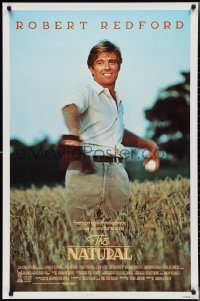 2z1084 NATURAL int'l 1sh 1984 Barry Levinson, best image of Robert Redford throwing baseball!
