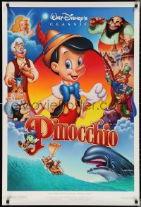 2z1100 PINOCCHIO DS 1sh R1992 Disney classic cartoon about wooden boy who wants to be real!