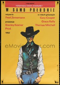 2z0410 HIGH NOON Polish 27x38 R1987 Marszalek art of Gary Cooper, Fred Zinnemann cowboy classic!