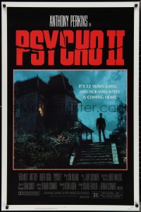 2z1108 PSYCHO II 1sh 1983 Anthony Perkins as Norman Bates, cool creepy image of classic house!