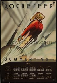 2z0011 ROCKETEER calendar 1991 Walt Disney, deco-style John Mattos art of him soaring into sky!