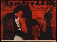 2z0440 ARMAGEDDON Russian 20x27 1962 cool different Isaev artwork of woman in peril!