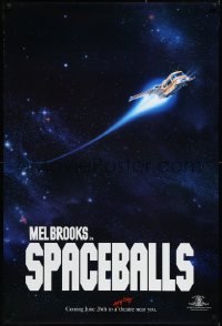 2z1152 SPACEBALLS teaser 1sh 1987 Mel Brooks sci-fi Star Wars spoof, John Candy, Pullman!