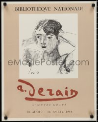 2z0048 A. DERAIN L'OEUVRE GRAVE 18x22 French museum/art exhibition 1955 Andre Derain art of a woman!