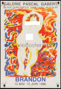 2z0051 BRANDON 21x31 French museum/art exhibition 1986 Frederic Brandon artwork of a nude woman!