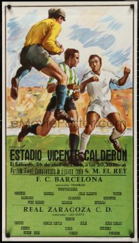 2z0257 ESTADIO VICENTE CALDERON 21x38 Spanish special poster 1986 Donat Sauri art, soccer, football!