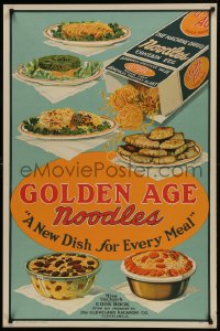 2z0070 GOLDEN AGE NOODLES 28x42 advertising poster 1935 many dishes, a new dish for every meal!