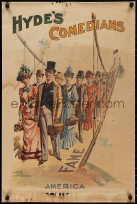 2z0042 HYDE'S COMEDIANS 20x30 stage poster 1900s bridge of fame from Europe to America, ultra rare!