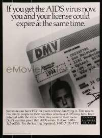 2z0261 IF YOU GET THE AIDS VIRUS NOW 16x22 special poster 1990s HIV, you and your license expire!