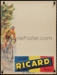 2z0078 RICARD 20x26 French advertising poster 1930s cool licorice aperitif ad with cyclist!