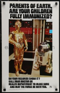 2z0289 STAR WARS HEALTH DEPARTMENT POSTER 14x22 special poster 1979 C3P0 & R2D2, do your records show it?