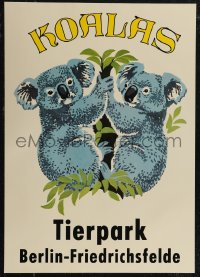 2z0038 TIERPARK BERLIN 17x24 East German special poster 1980s wonderful art of koalas!