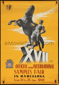 2z0297 XVII OFFICIAL & INTERNATIONAL SAMPLES FAIR 27x39 Spanish special poster 1949 Albiol art!