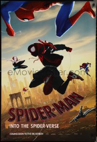 2z1157 SPIDER-MAN INTO THE SPIDER-VERSE int'l teaser DS 1sh 2018 Nicolas Cage in title role, cast!