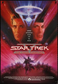 2z1168 STAR TREK V 1sh 1989 The Final Frontier, art of William Shatner & Leonard Nimoy by Bob Peak!