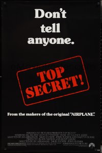 2z1200 TOP SECRET 1sh 1984 Val Kilmer in Zucker Bros. James Bond spy spoof!