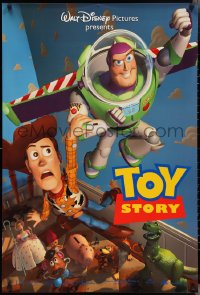 2z1203 TOY STORY DS 1sh 1995 Disney/Pixar cartoon, Buzz Lightyear flying over Woody, Bo Peep, more!