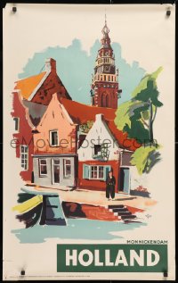 2z0143 MONNICKENDAM HOLLAND 25x39 Dutch travel poster 1950s Speeltoren carillon by Frederiks!