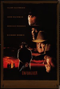 2z1212 UNFORGIVEN 1sh 1992 Clint Eastwood, Gene Hackman, Richard Harris, Morgan Freeman!