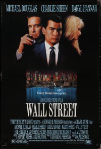 2z1229 WALL STREET 1sh 1987 Michael Douglas, Charlie Sheen, Daryl Hannah, Oliver Stone!