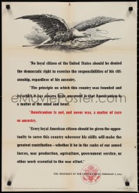2z0165 AMERICANISM IS NOT & NEVER WAS A MATTER OF RACE OR ANCESTRY 20x28 WWII war poster 1943