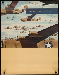 2z0175 HOW DO YOU LIKE 'EM MR. HITLER 25x32 WWII war poster 1942 B-24 Liberator bombers, ultra rare!